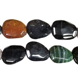 MULTI AGATE FACETED PEAR FREEFORM 23X28MM